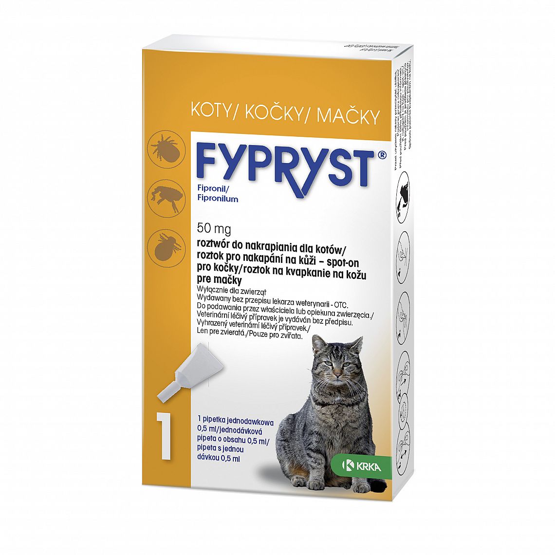 VVLP Kapky spot-on Fypryst Cat sol 0,5ml pro kočky