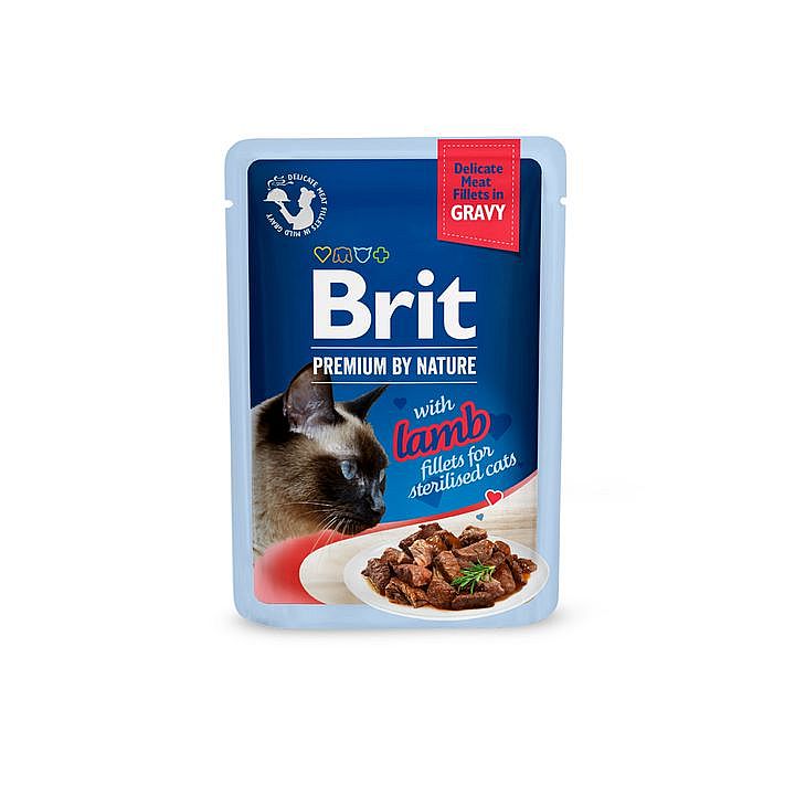 Kapsa Brit Premium Cat Delicate Fillets in Gravy with Lamb for Sterilsed 85g