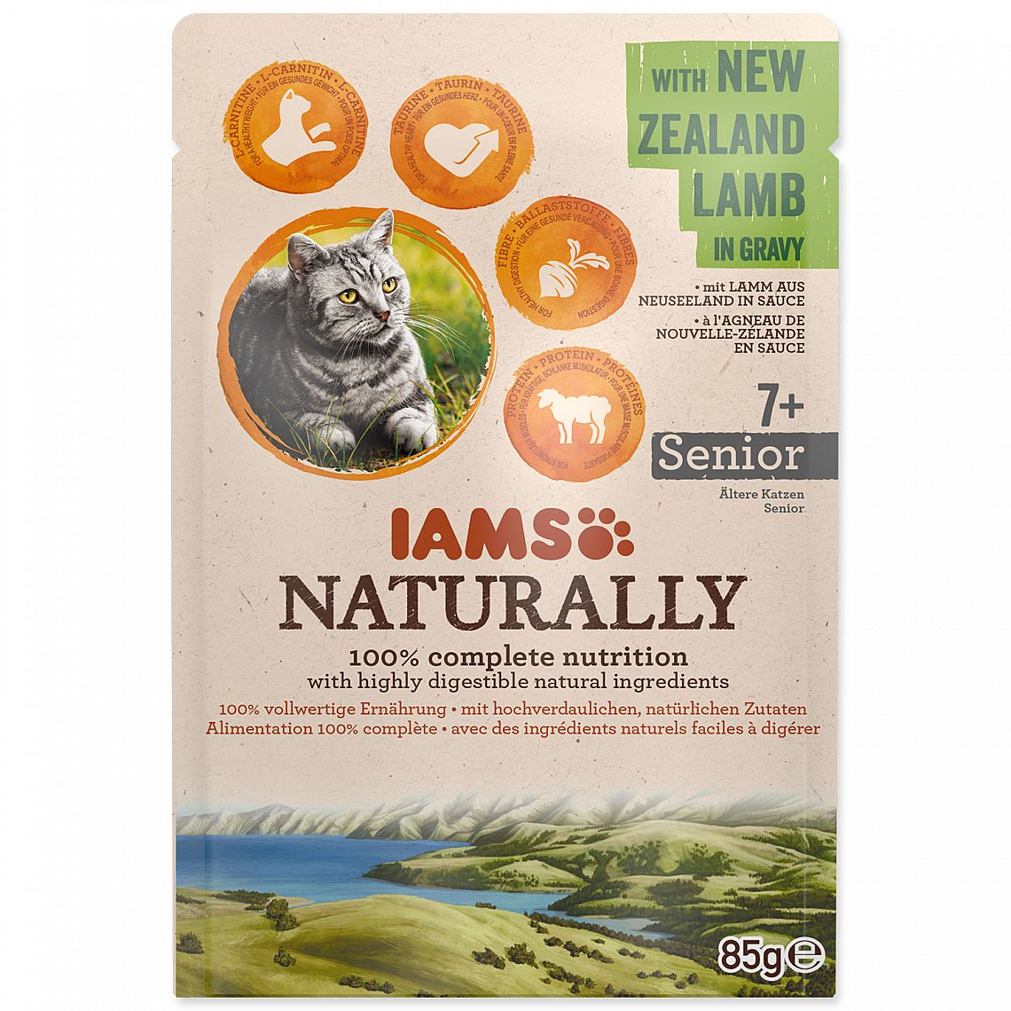 Kapsa Iams Naturally 85g Senior jehně v omáčce