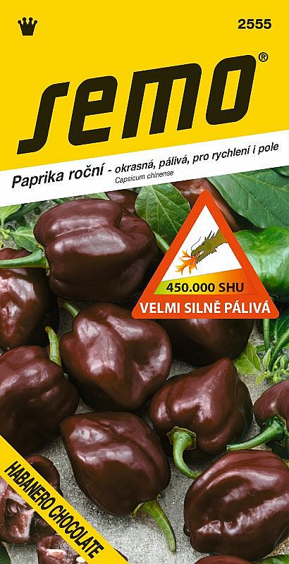 Paprika zeleninová HABANERO CHOCOLATE velmi silně pálivá SHU 450 000 hnědá