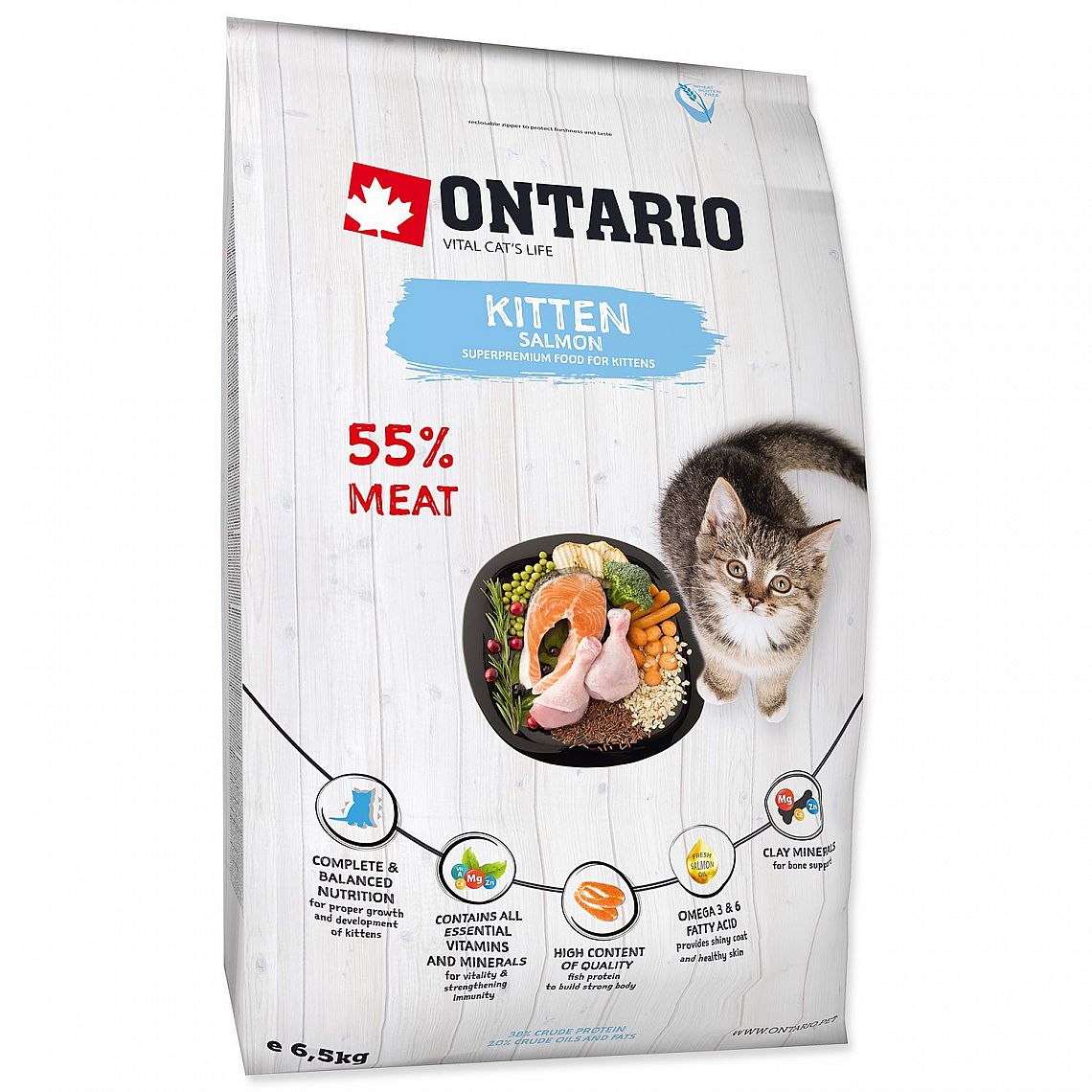 Ontario Cat Kitten Salmon 6,5kg