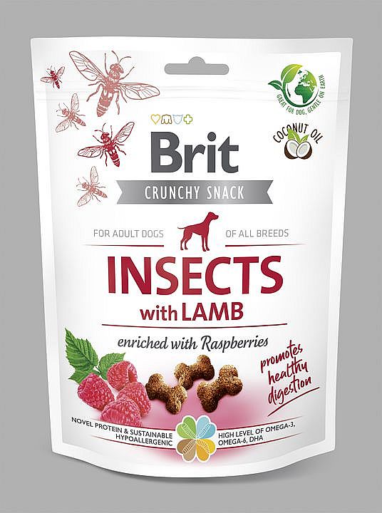 Brit Care Dog Crunchy Cracker Insect With Lamb enriched with Raspberries 200g