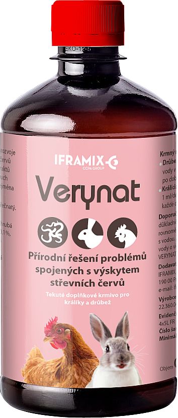 Iframix Verynat 0,5 l přírodní ochrana proti střevním červům u drůbeže a králíků