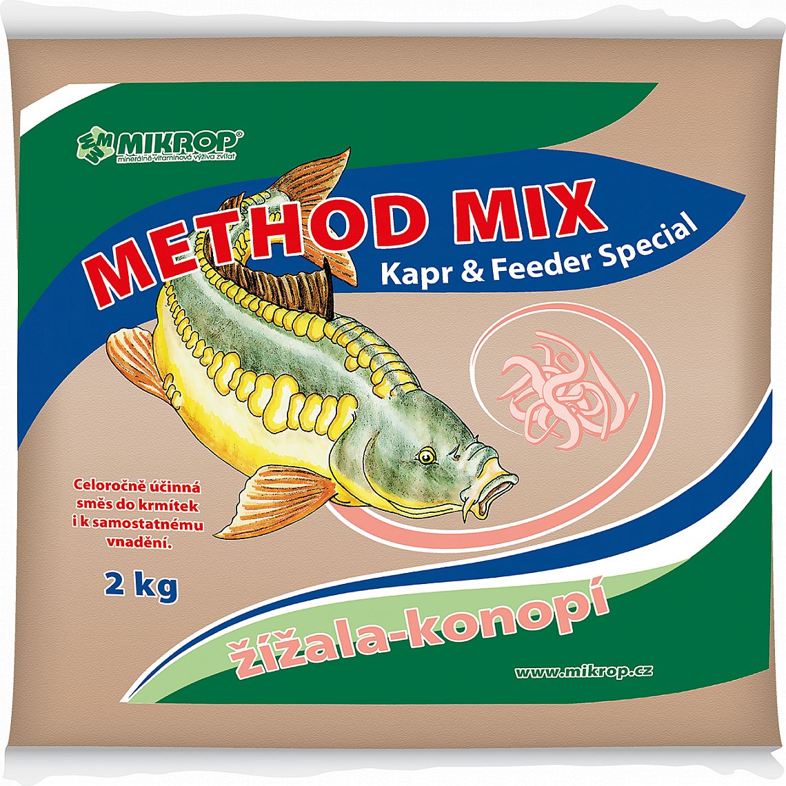 Mikrop Method mix 2kg žížala-konopí krmítková směs