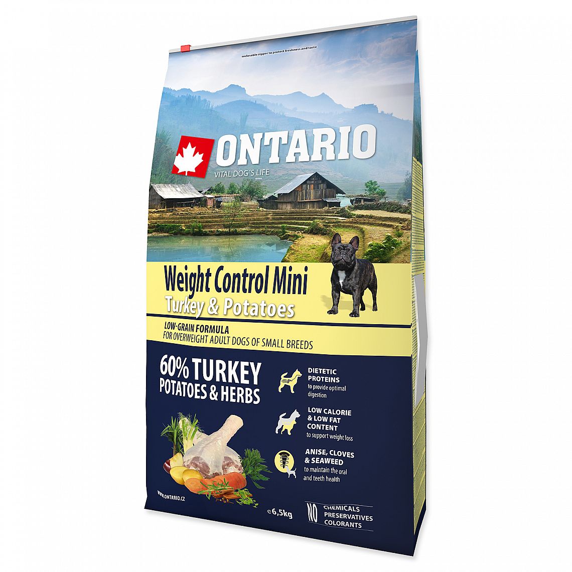 Ontario Dog Mini Weight Turkey & Potato 6,5kg