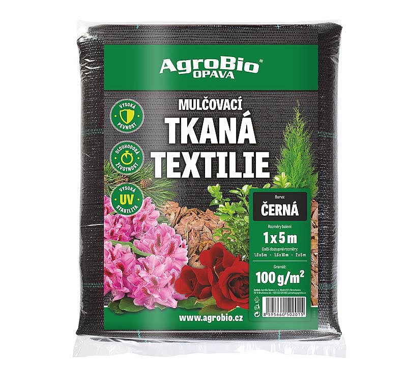 Textilie TKANÁ černá 1x5m Agrobio 100g/m2