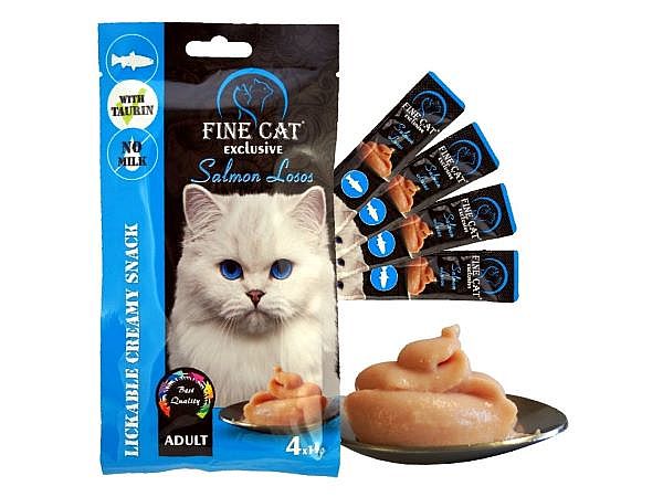 Fine Cat Exclusive krémová svačinka pro kočky LOSOS 4x15g