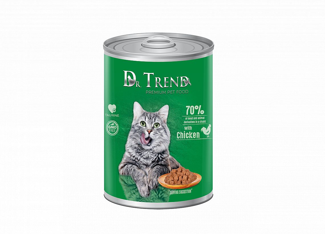 Konzerva Dr. Trend 400g with Chicken 70% of meat and animal derivates in chunk
