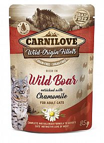 Kapsa Carnilove Cat 85g rich in Wild Boar enriched with Chamomile (GB,DE,SV,FI,DK,FR,NL,RU,UA)