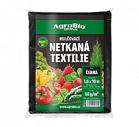 Textilie netkaná černá 1,6x10m Agrobio 50g/m2
