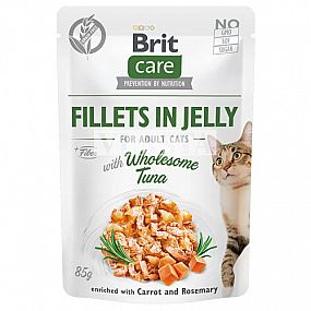 Kapsa Brit Care Cat Fillets in Jelly 85g with Wholesome Tuna (DE,EL,ES,FR,IT,HE,HR,LT,SR)
