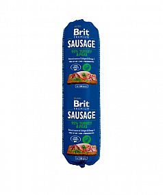 Brit Sausage Turkey & Pea 800g krůta & hrášek