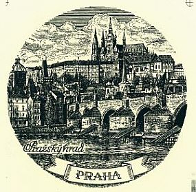 Obtisk Praha černotisk 125mm