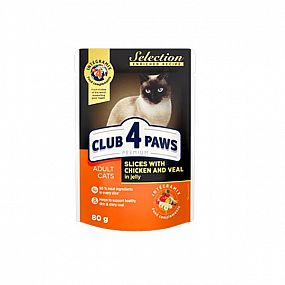 Kapsa Club4Paws CAT 80g with Chicken and Veal