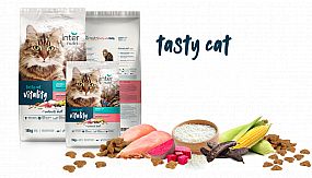 Internutri Tasty Cat Vitality Chicken & Rice 18kg obsahuje 80% proteinů živočišného původu