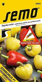 Paprika zeleninová SOMBORIUS F  nepatrně pálivá SHU 500 krátký smetanový jehlanec