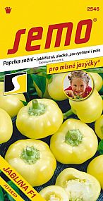 Paprika zel. JABLINA F1 pro rychlení i pole, jablíčková,  smetanově bílá