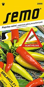 Paprika zeleninová SRILANUS F1 silně pálivá, SHU 12 000, pro rychlení i pole, ze světle zelené do červené