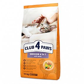 Club4Paws Cat Premium Indoor 4v1 Lamb 14kg pro kočky v bytě