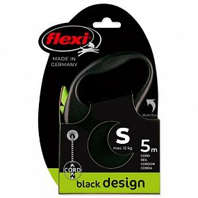 Vodítko Flexi Black Design S lanko o délce 5m pro psa o hmotnosti do 12kg zelené