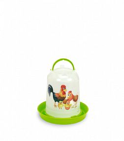 Gaun Napaječka pro drůbež 3 l 255x280mm plastová zelená s motivem slepiček / CHICKEN DRINKER GREEN LEMON 3 L 11842