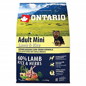 Ontario Dog Adult Mini Lamb & Rice 2,25kg
