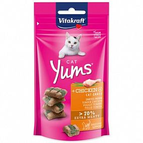 Pochoutka Vitakraft Cat Yums kuře s kočičí trávou 40g