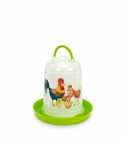 Gaun Napaječka pro drůbež 5 l 270x270mm plastová zelená s motivem slepiček ECO / CHICKEN DRINKER GREEN LEMON HAPPY RANGE 5 L 11837