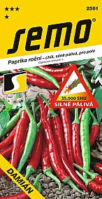 Paprika chili DAMIÁN silně pálivá, SHU 35 000, chilli, pro rychlení i pole, červená