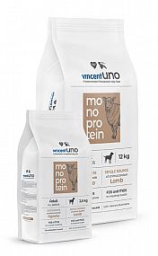 Vincent UNO Dog Adult Agnello Grain Free 12kg