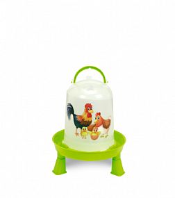 Gaun Napaječka pro drůbež 3 l 255x280mm plastová s nohama citrónově zelená s motivem slepiček / ECO CHICKEN DRINKER WITH LEGS HAPPY RANGE 3 L 11843