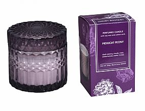 Svíčka vonná ve skle Luxury Bouquet Peony 150g tmavě fialová