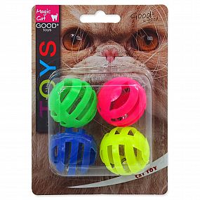 Hračka Magic Cat míček děrovaný plast se zvukem 4ks 3,75cm