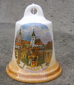 Zvonek keramický 99/14 JHT s motivem města barvotisk