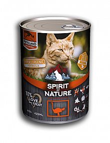 Konzerva Spirit of Nature Cat Ostrich 415g