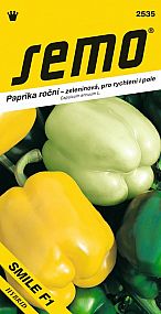 Paprika zeleninová SMILE F1 /GELBY F1/ pro rychlení, žlutá, kvádr