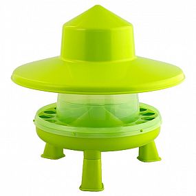 Gaun Krmítko pro drůbež 4 kg 330x383mm plastové citrónově zelené s nohama a stříškou / PLASTIC POULTRY FEEDER WITH LEGS GREEN LEMON and RAINHAT 4KG 11426