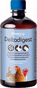 Iframix Deltadigest 0,5 l přírodní přípravek pro omezení rozvoje patogenů ve střevě králíků a drůbeže, účinný proti černohlavosti krůt