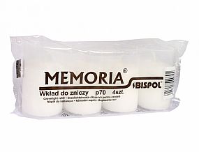 Svíčka náhradní náplň Memoria 4x70g 4,5x8cm bez víčka z lisovaného vosku