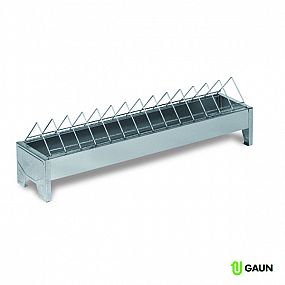 Gaun Krmítko žlabové 50cm 500x120x142mm kovové pozinkované s užším rozestupem dělítek / METAL CHICK FEEDER NARROW SPACING 50CM GALVANIZED 11320