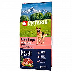Ontario Dog Adult Large Breed Beef & Rice 12 kg