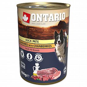 Konzerva Ontario Dog 400g kachní kousky a chrupavky