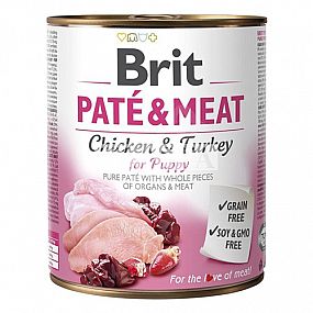 Konzerva Brit 800g Puppy Paté & Meat Chicken & Turkey