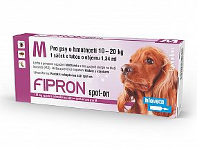 VVLP Kapky spot-on Fipron Dog 1,34ml 134mg pro psy o hmotnosti 10-20kg antiparazitární přípravek pro psy proti blechám, klíšťatům a všenkám