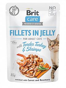 Kapsa Brit Care Cat Fillets in Jelly 85g with Tender Turkey & Shrimps (CZ)