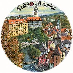 Obtisk Český Krumlov 125mm barvotisk