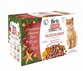 Kapsa Brit Care Cat Fillets in Gravy Christmas Multipack 12+1 (CZ)