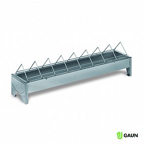 Gaun Krmítko žlabové 50cm 500x120x142mm kovové pozinkované s širším rozestupem dělítek / METAL CHICK FEEDER WIDE SPACING 50CM GALVANIZED 11315