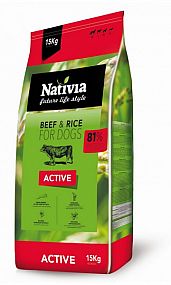 Nativia Active Beef&Rice 15 kg hovězí a rýže