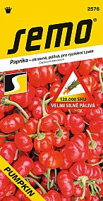 Paprika PUMPKIN velmi silně pálivá, SHU 120 000, k jídlu i pro dekoraci, drobné červené plody